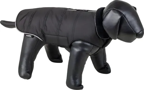 Nobby Hundemantel Zalek schwarz, Größe 36 cm – Optimaler Schutz für Ihren Hund - Hochwertiger Hundemantel aus wasser- und windabweisender Kunstfaser mit weichem Fleecefutter. Praktischer Klettverschluss und Reflektorstreifen für mehr Sicherheit. Waschbar bis 30°C.
