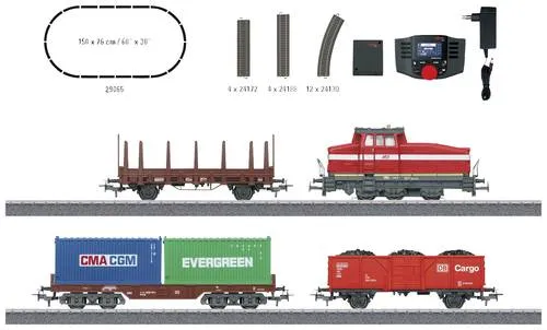 Märklin 29065 H0 Digital-Startpackung "Moderner Rangierbetrieb mit DHG 500" - Startpackung für H0 Modelleisenbahnen, inklusive digital gesteuerter Diesel-Rangierlok DHG 500 und vielseitigen Waggons für kreatives Spielvergnügen.