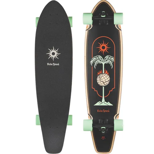 Globe The All-Time Complete Longboard Cruiser Skateboard Set - Vielseitiges Longboard-Set in der Größe 35,875" x 9". Ideal für Cruiserfahrten, mit langlebigem Resin-8 Maple und stabilen 150-mm-Achsen. Perfekt für Spaß und Komfort auf der Straße!