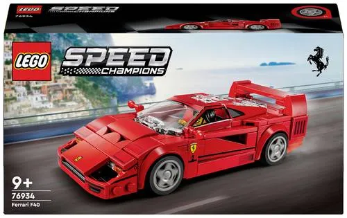 LEGO Speed Champions Ferrari F40 (76934) - Detailgetreues Bauset mit Rennfahrer-Minifigur, ideal für kreative Kinder und Autofans