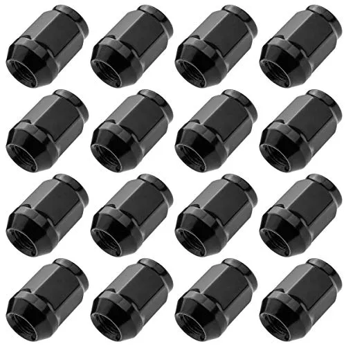 C CARBONADO 16 Stück Radmutter M12x1,5 35mm SW19 Kegel Radnuss geschlossen Schwarz Chrom