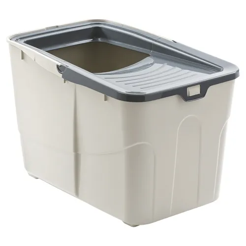 Nobby Katzentoilette BUXO OPEN 58 x 39 x 38,5 cm - Katzentoilette mit breitem Einstieg, ideal für große Rassen. Hohe Seitenränder verhindern Verschmutzungen. Leicht zu reinigen dank komplett aufklappbarer Abdeckung und mit Streuschaufel.