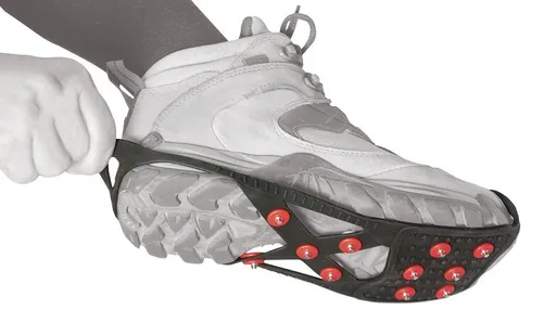 Schuhspikes für sicheren Halt bei Glatteis und Schnee - Schuhgrödel, Steigeisen & Spikes - Robuste und elastische Konstruktion mit 11 rostfreien Edelstahlspikes für maximale Sicherheit auf vereisten Wegen.