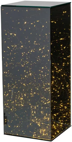 LED-Dekofigur CREATIV HOME "Dekosäule", schwarz 50cm - Moderne Deko Säule aus Glas mit 100 integrierten LEDs für stimmungsvolle Be lighting. Ideal für Wohnzimmer oder Eingangsbereich, einfach zu verwenden dank Stecker. Maße: 20x20x50cm.