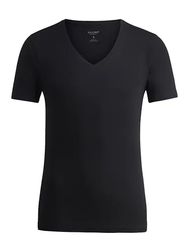OLYMP Herren T-Shirt Langarm Level.Five, Einfarbig, Body fit, Schwarz 68, L - Herren-Unterhemden mit modernem Body fit Design, ideal für einen stylishen Look und höchsten Tragekomfort.