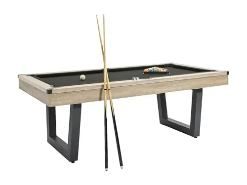 Vente-unique Multifunktionstisch - Billard & Tischtennis - Pool-Billardtisch mit elegantem Design und U-förmigen Beinen, ideal für Spielspaß in jedem Raum. Inklusive Zubehör für sofortigen Spielgenuss!