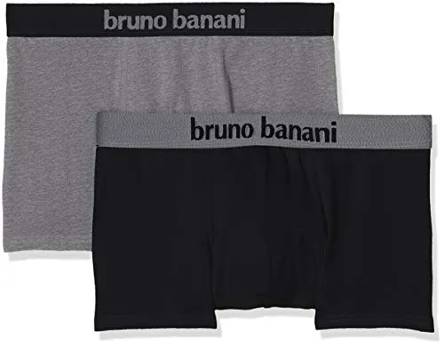 bruno banani - Flowing - Short - 2er Pack (5 Schwarz / Grau Melange)
