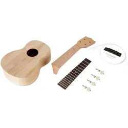 Classic Cantabile UC-210 DIY Ukulele Bausatz Sopran - Sopran-Ukulele Bausatz für kreative Köpfe, inklusive hochwertiger Materialien wie Palisander und Mahagoni – perfekt für DIY-Enthusiasten!