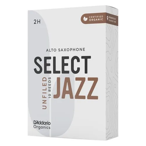 DAddario Woodwinds Organic Sel. Jazz Unf. ALT 2H - Bio-Blätter für Altsaxophon - Instrumentenzubehör; Zertifizierte Bio-Blätter mit hervorragender Projektion und Kontrolle für einen klaren Klang; Ideal für umweltbewusste Musiker.