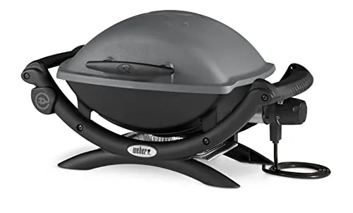 Weber Q1400 Dark Gray Elektrogrill 2200 Watt - Grills – 2200 Watt Elektrogrill mit großer Heizspirale für gleichmäßige Hitzeverteilung und stufenlos verstellbarem Temperaturregler für perfekte Grillergebnisse.