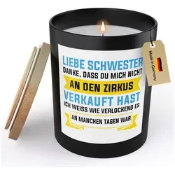 22Feels Duftkerze Deko Grosse Schwester Geschenk Geburtstag Weihnachten Mädchen, MADE IN GERMANY, Europäisches Sojawachs, Handgegossen schwarz