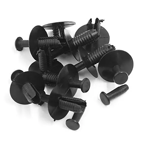 sourcing map 10 Stücke Kunststoff Nieten Auto Stoßstange Befestigungsclips Verschluss Retainer Schwarz 6mm für BMW