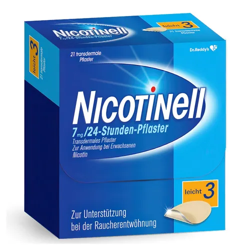 Nicotinell 7 mg / 24-Stunden-Pflaster 21 ST - Suchterkrankungs-Medikamente zur Unterstützung der Raucherentwöhnung. Linderung von Nicotinentzugssymptomen mit einem praktischen transdermalen Pflaster für eine kontinuierliche Versorgung.