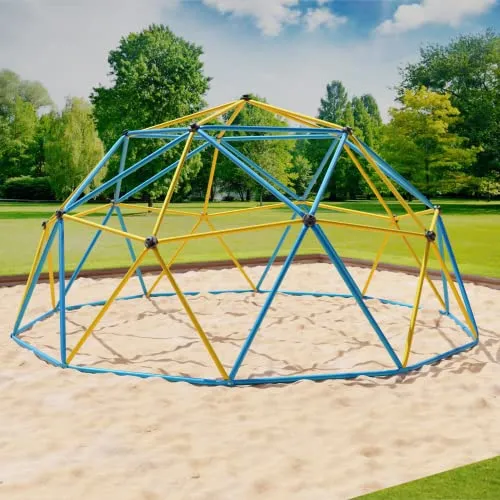 VESKA Klettergerüst Dome Climber für Kinder - Schaukeln - Robuste Kletterkuppel aus Metall mit 360 cm Durchmesser, ideal für aktive Kinder ab 3 Jahren, fördert die motorischen Fähigkeiten und das Spiel im Freien.