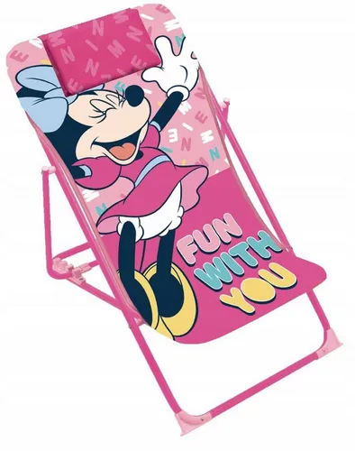 Disney Minnie Kinder Liegestuhl Klappbar - Sonstige Gartendekorationen, sicher und stabil bis 30 kg, 3-fach verstellbare Rückenlehne für optimalen Komfort beim Entspannen.