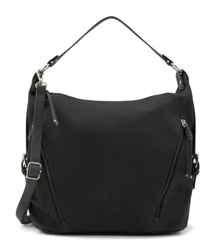 TOM TAILOR Caia Damen Hobo Bag - Mittelgroße schwarze Schultertasche, stilvoll mit verstellbarem Schulterriemen und viel Stauraum