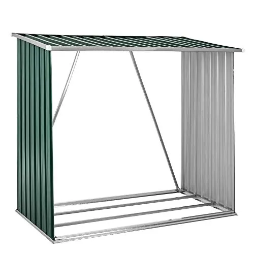 ESTEXO Brennholzunterstand – Wetterfester Holzlager für Kaminholz - Aschesauger und Holzunterstand in einem, schützt Brennholz vor Witterungseinflüssen mit stabiler Metallkonstruktion und schickem Design.