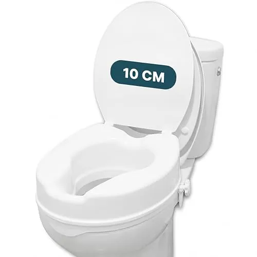 PEPE Mobility Toilettensitzerhöhung 10cm - Weiß - Toilettensitzerhöhung für mehr Komfort und Sicherheit, ideal für Menschen mit Mobilitätseinschränkungen. Stabil, einfach zu montieren und leicht zu reinigen.