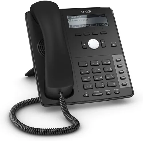 Snom D715 IP-Telefon - Festnetztelefon mit Gigabit-Switch und USB-Anschluss für maximale Flexibilität. 12 Zeilen und 1000 Telefonbucheinträge für effiziente Kommunikation im Büro.