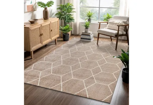Sanat Teppich Trellis, rechteckig, 10 mm Höhe, Kurzflor, skandi, boho - Der geometrische Sanat Teppich Trellis bringt modernen Flair in Ihr Zuhause. Vielseitig einsetzbar in verschiedenen Farben und Größen – perfekt für jeden Einrichtungsstil.