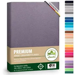 leevitex® Premium Spannbettlaken – 97% Mako-Jersey-Baumwolle - Hochwertiges Spannbettlaken mit rundum Gummizug, ideal für Boxspringbetten. Blickdicht und pflegeleicht, waschbar bis 60°C. Perfekte Passform für Matratzenhöhen bis 40 cm.