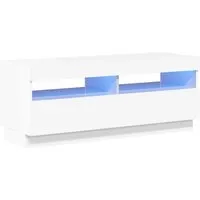 vidaXL TV-Schrank mit LED-Leuchten - Hochglanz-Weiß 100x35x40 cm - TV-Halterungen mit modernem Design und RGB-LED-Beleuchtung für stilvolle Akzente. Robuste Konstruktion bietet Stabilität und Platz für Ihre Mediengeräte.