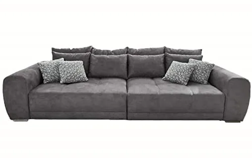 luma-home Big-Sofa 15114 XXL-Couch - Big Sofa mit Federkernpolsterung, 306x134 cm, für optimalen Sitzkomfort und stilvolles Design mit markanten Steppungen, ideal für Ihr Wohnzimmer.