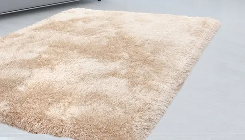 calo-deluxe Hochflor-Teppich Giora 200 - Rechteckiger Hochflor-Teppich für Wohnzimmer und Schlafzimmer, besonders weich durch Microfaser, ideal für gemütliche Räume in champagnerfarben.