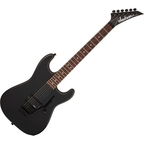Jackson Pro Origins 1985 San Dimas SD1A H FR RW Gloss Black E-Gitarre - Gitarren der Pro Origin Serie, inspiriert von legendären Metal-Sounds, mit resonanzstarkem Erlekorpus und Floyd Rose Tremolo für überragendes Spielgefühl.