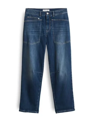 OPUS PANTS Slouchy Jeans MELLY BREEZE Mid Rise - Moderne Slouchy Jeans mit Barrel Fit für eine trendige Silhouette, schräg aufgesetzte Taschen und raffinierte Knie-Nähte aus weichem BCI Cotton für hohen Tragekomfort.