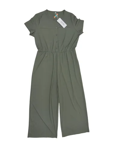 Cassiecy Jumpsuit Damen Elegant Kurzarm Playsuit V-Ausschnitt Casual Lose Gr. XL