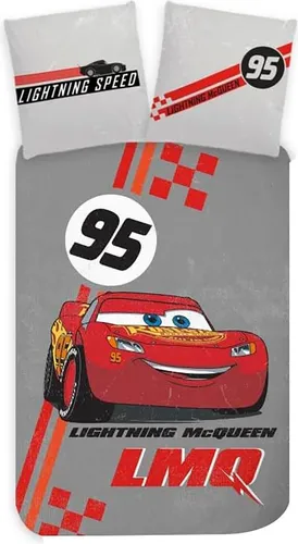 Disney Cars Bettwäsche für Baby oder Junior, wendbar, 100% Baumwolle - Wendbare Bettwäsche im Disney Cars Design für Baby- und Juniorbetten. Das Set enthält einen 100 x 135 cm Bettbezug und einen 40 x 60 cm Kissenbezug, ideal für kleine Autofans.