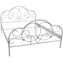 möbel direkt online Metallbett in 4 Größen - Romantisches Metallbett in 4 Größen, cremeweiß pulverbeschichtet und mit aufwendiger Landhausverzierung, ideal für ein stilvolles Schlafzimmer.