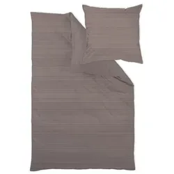 Curt Bauer Bettwäsche Bente - 155x220 cm + 80x80 cm in Chocolate - Hochwertige Mako-Brokat-Satin Bettwäsche für eleganten Schlafkomfort, made in Germany. Pflegeleicht, waschbar bei 60°C und mit edler Mélange-Optik für stilvolle Akzente.