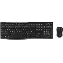 Logitech MK270 Wireless Desktop Set - Kabelloses Maus-Tastatur-Set mit QWERTY Layout in Schwarz, ideal für komfortables Arbeiten mit einer Reichweite von bis zu 10 Metern.
