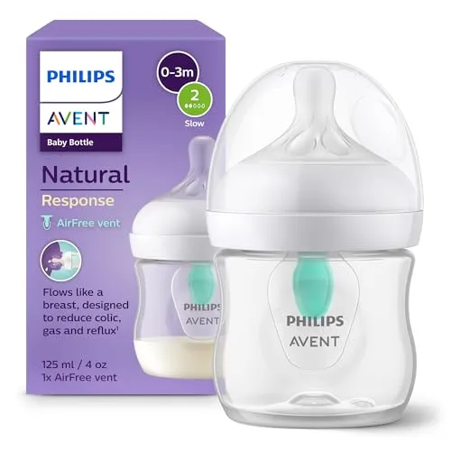 Philips Avent Natural Response AirFree 125 ml (SCY670/01) - Innovative Babyflasche mit AirFree Ventil für einfacheres Trinken. Ideal für eine entspannte Fütterung, perfekt für Babys und Kleinkinder. Kategorie: Babyflaschen.