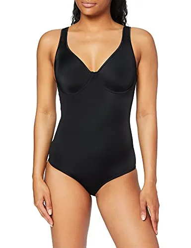 Sassa Damen Formender Body 00903 - Doppelt vorgeformt, Schwarz, Gr. 75D - Formende Bodys für Damen, aus hautsympathischer Microware, unsichtbar unter enger Kleidung und mit glatten Cups für einen perfekten Look.