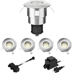 ledscom.de LED Boden-Einbauleuchte Atria für außen, 5er Set - Lampen - Energieeffiziente LED Bodeneinbauleuchte mit IP65 Schutz, ideal für Außenbereiche und befahrbar bis 400 kg.