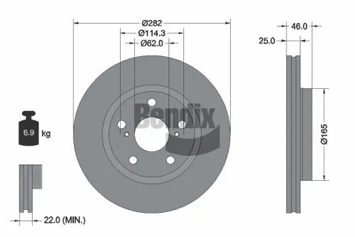 Bendix Braking Bremsscheibe BDS2300 - Hochleistungsqualität - Die Bendix Braking Bremsscheibe BDS2300 überzeugt durch hervorragende Bremsleistung und Langlebigkeit. Ideal für den professionellen Einsatz in Kfz-Bremsen.