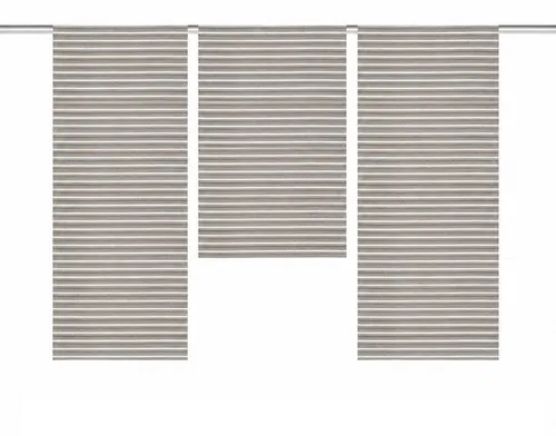 Mini Flächenvorhang Set 3 tlg taupe Bambusoptik Schiebevorhang - Elegantes 3-teiliges Set in taupe mit Bambusoptik. Ideal für moderne Räume, halbtransparent und pflegeleicht. Perfekt für die Bistro- oder Vitragestange.
