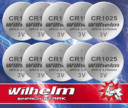 CR1025 CR 1025 WILHELM Lithium Knopfzelle 3V 32 mAh ø10 x 2,5 mm Batterie DL1025 10 x