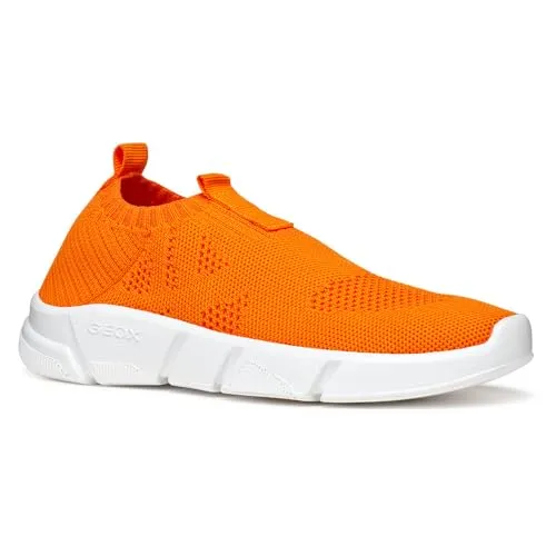 Geox J ARIL Boy A Sneaker, Orange, 29 EU - Sneaker für Jungen mit atmungsaktivem Design, optimale Stoßdämpfung für Schutz und Komfort, ideal für aktives Spielen.