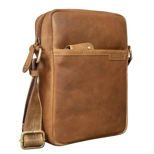 STILORD 'Blake' Herrentasche aus Leder – Kleine Schultertasche für Männer - Messenger-Bag aus echtem Vintage Leder, perfekt für Tablets bis 8 Zoll und DIN A5 Unterlagen – stilvoll und praktisch für den modernen Mann.