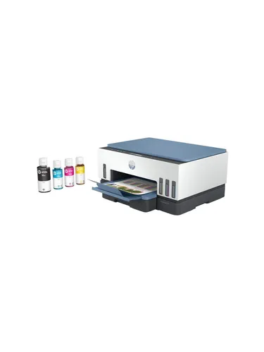 HP Smart Tank 7006 - All-in-One Multifunktionsdrucker in Blau/Grau/Weiß, druckt bis zu 12.000 Seiten in Schwarzweiß, ideal für hohe Auflagen und kostensparendes Drucken