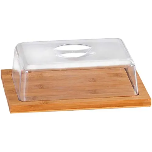 KESPER Käseglocke aus Bambus - Praktische Käseglocke aus einem Materialmix, ideal für die Aufbewahrung von Käse. Mit stilvollem Design und kompakten Maßen von 25x20x8 cm.