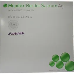 Mepilex Border Sacrum Ag Schaumverband 23x23 cm - 5 St - Arzneimittel für Wundversorgung, mit Silber zur Infektionsprophylaxe und für ein schnelles Heilungsergebnis.