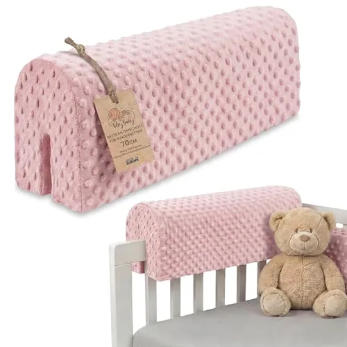 Bettkantenschutz für Kinderbetten 70 cm - Sicherer Schutz für Ihr Babybett - Kinderbett-Kantenschutz mit weicher Schaumstofffüllung für optimalen Schutz vor Stößen und mehr Sicherheit im Babybett. Universell anpassbar und einfach zu reinigen.