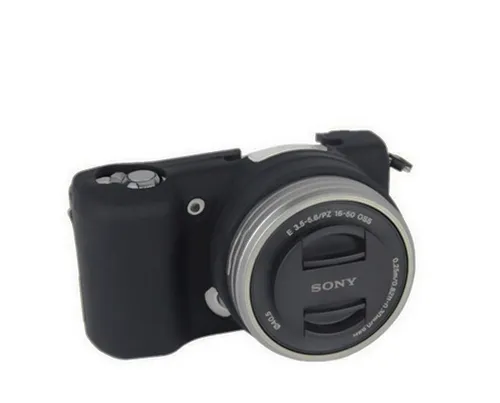 Silikon Tasche Etui Sony A5000 A5100 Kameratasche schwarz CC1732a