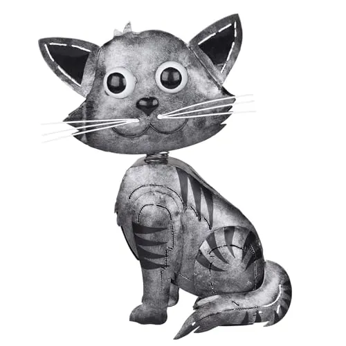 Kölle Gartenfigur Katze Felix, Silber, 41 x 30 x 11 cm