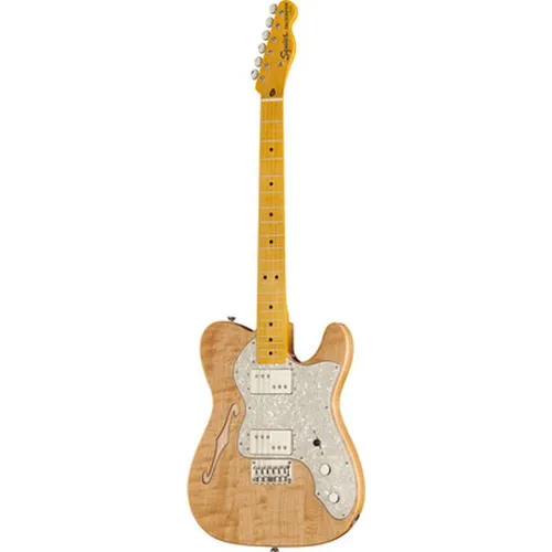 Squier Classic Vibe '70s Telecaster Thinline MN Natural E Gitarre - Gitarren- & Bass-Zubehör mit kraftvollem Sound der Wide Range Humbucker und einem luftigen Klang durch den semi-hollow Ahornkorpus mit F-Loch.